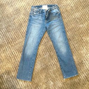MOTHER Denim. Size 24, button fly, high rise, no rips, bottom fray.